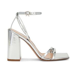 Gianvito Rossi Brielle 95MM Block Heel Sandals metallic block-heel sandals US 10